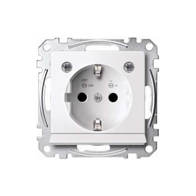 Merten SCHUKO-Steckdose pws/gl Lichtausl.LED-Bel. MEG2304-0319