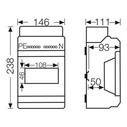 Hensel Automatengehäuse 6TE 6x18mm IP65 KV 9106