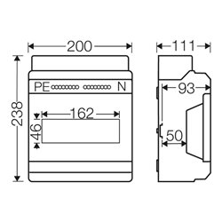 Hensel Automatengehäuse 9TE 9x18mm IP65 KV 9109