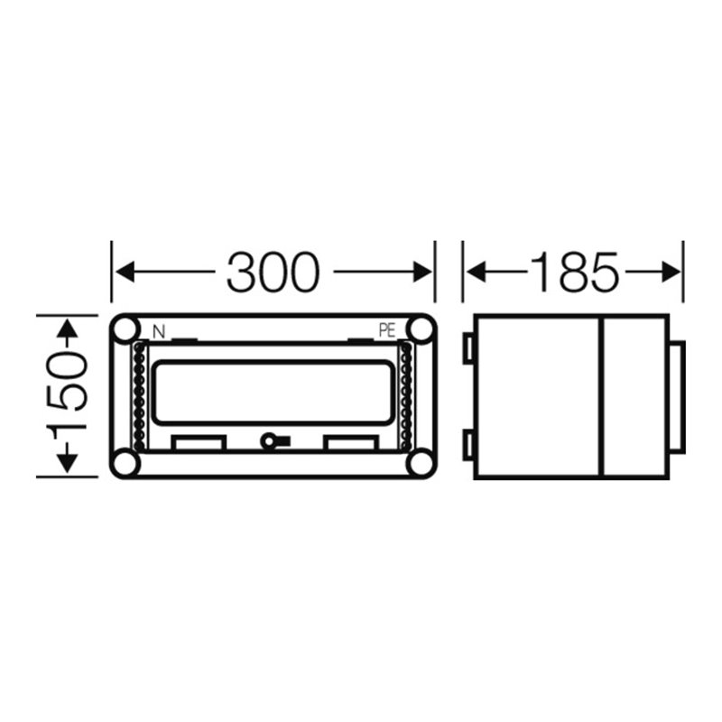 Hensel Automatengehäuse 12TE m.1Klappdeckel Mi 1111