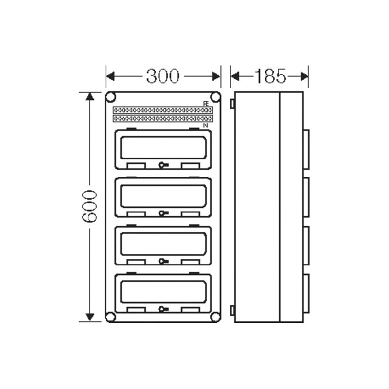 Hensel Automatengehäuse 48TE m.4Klappdeckeln Mi 1444