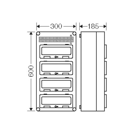 Hensel Automatengehäuse 48TE m.4Klappdeckeln Mi 1444