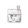 Merten SCHUKO-Steckdose pws/gl Klappdeckel MEG2315-0319