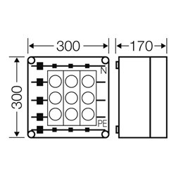 Hensel DZ-Gehäuse 3x3x63A,DIII,E33 Mi 3263