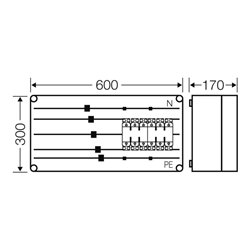 Hensel Sicherungsgehäuse 2xNH00 3p.250A 5p Mi 6422