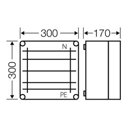 Hensel Sammelschienengehäuse 300x300mm 250A 5p Mi 6252
