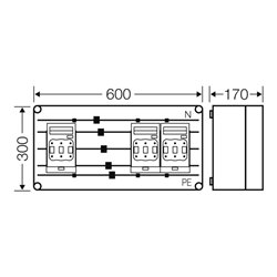 Hensel Sicherungsgehäuse 3x NH00 Mi 6436