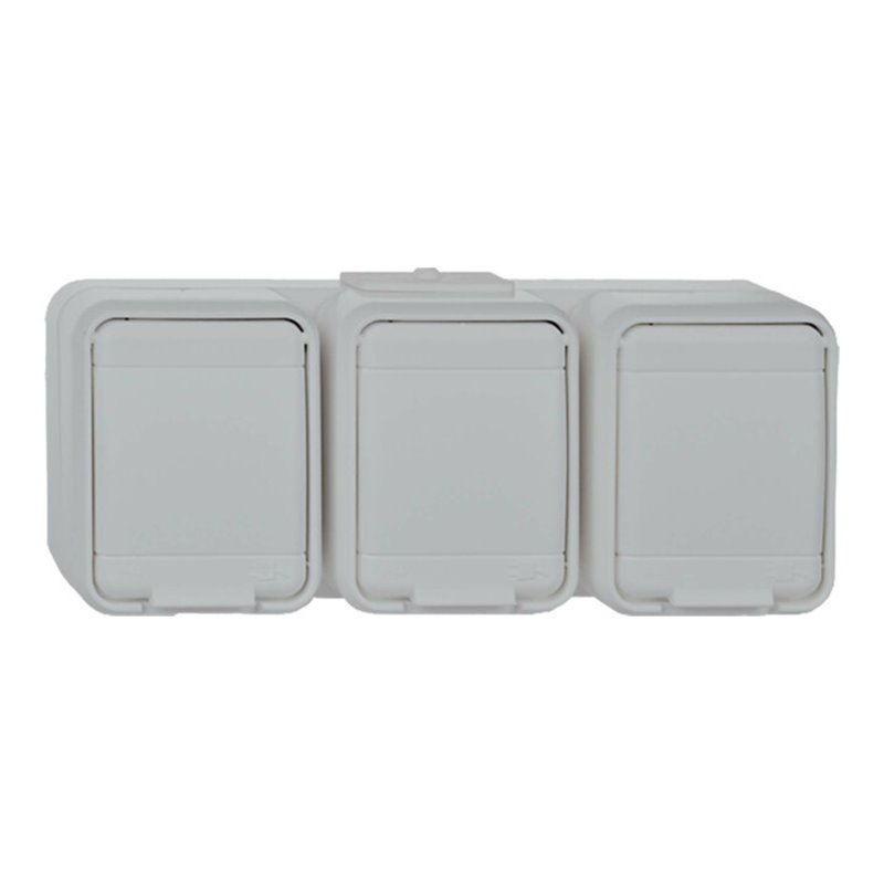 Elso Steckdose 3-fach lichtgrau 445809