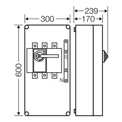 Hensel Lastschaltergehäuse 400A,3pol.+PE+N Mi 7445