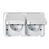Merten SCHUKO-Doppel-Steckdose lichtgrau, mit BRS MEG2320-8029