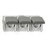 Merten SCHUKO-Dreifach-Steckdose lichtgrau MEG2391-8029