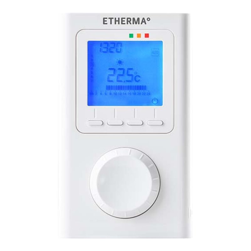 Etherma Funk-Raumthermostat mit Uhr, LCD-Anzeige ET-14A