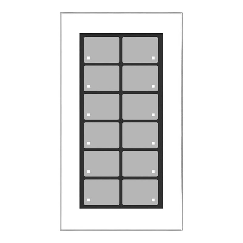 Issendorff Glas-Tastenfeld weiß m. 12 Tasten LCN - GT12W