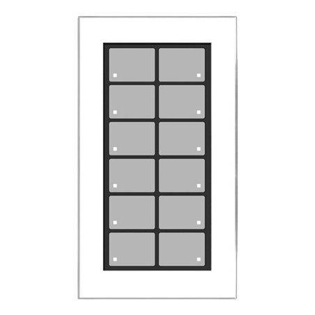 Issendorff Glas-Tastenfeld weiß m. 12 Tasten LCN - GT12W