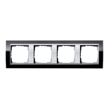 Gira Abdeckrahmen 4fach klar schwarz 0214736
