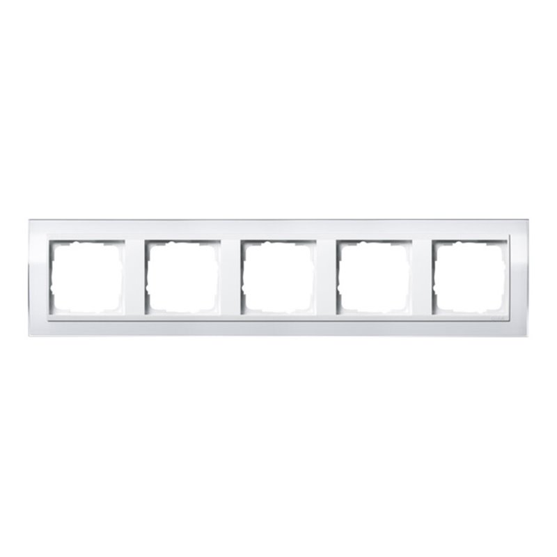 Gira Abdeckrahmen 5fach klar weiß 0215723
