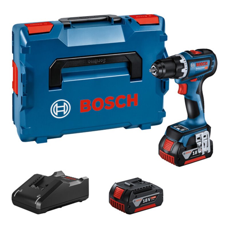 Bosch Akku-Bohrschrauber GSR 18V-90 C, 2 Akku GBA 18V 5.0Ah, Ladg. u. L-BOXX