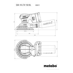 Metabo Akku-Exzenterschleifer SXA 18 LTX 150 BL mit 150 mm Schleifteller  Karton