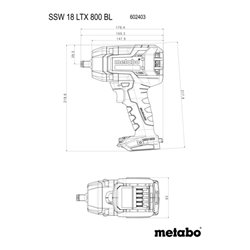 METABO Akku-Schlagschrauber ohne Akku, Typ: 18LTX800