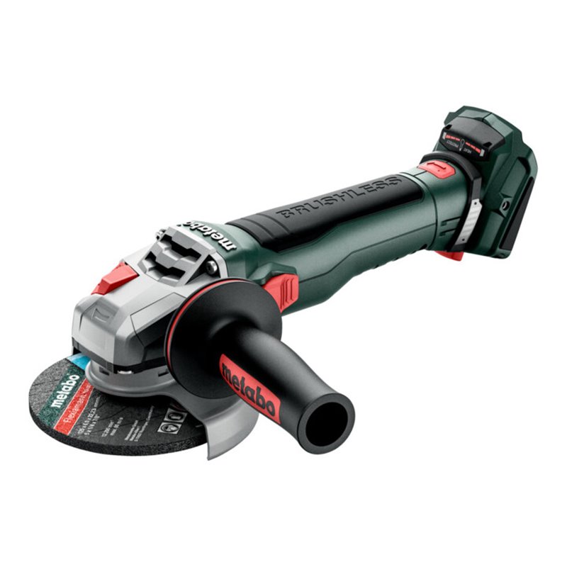 Metabo Akku-Winkelschleifer WB 18 LT BL 11-125 Quick mit Bremse, Schnellspannmutter, drehbarem Akkupack Karton
