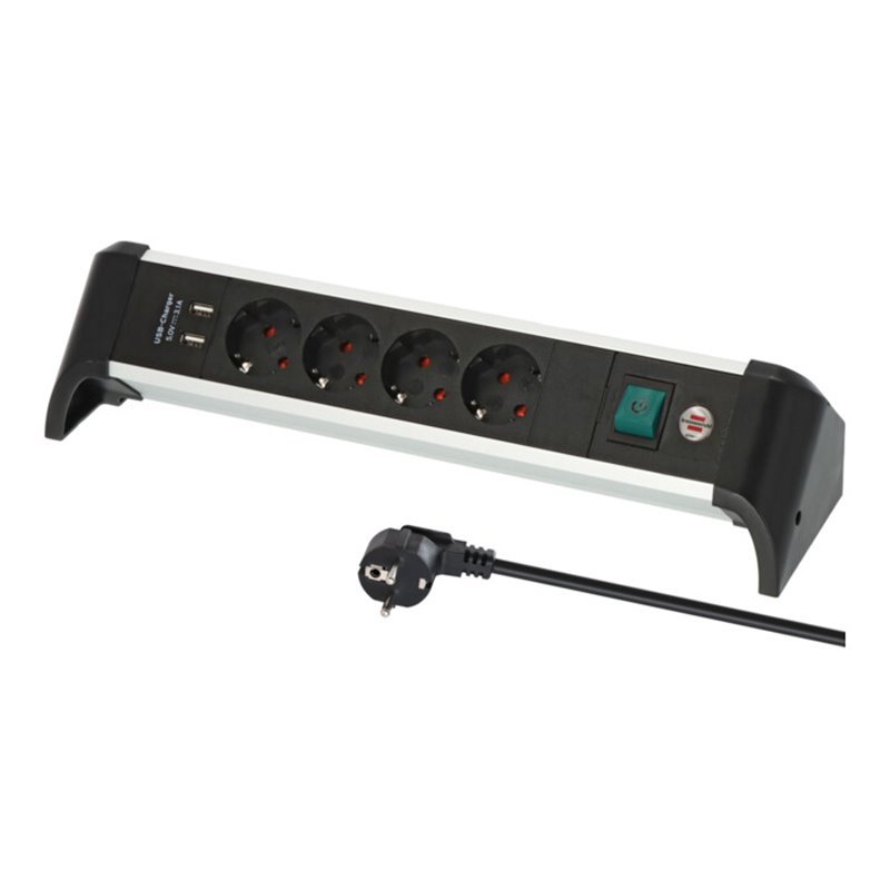 BRENNENSTUHL Alu-Office-Line Steckdosenleiste 6-fach