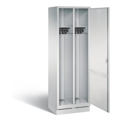 C+P Schwarz-Weiss-Spind Evolo, H1800xB610xT500mm, Front Lichtgrau, Korpus Lichtgrau (48220-20)