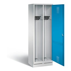 C+P Schwarz-Weiss-Spind Evolo, H1800xB610xT500mm, Front Lichtblau, Korpus Lichtgrau (48220-20)