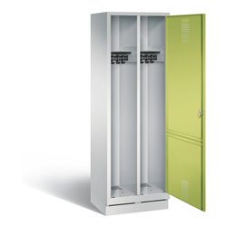 C+P Schwarz-Weiss-Spind Evolo, H1800xB610xT500mm, Front Viridingrün, Korpus Lichtgrau (48220-20)