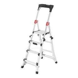 Hailo TL 100 TopLine, Teleskop Stehleiter, 3-5 Stufen