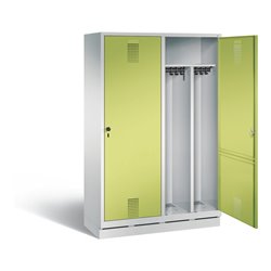 C+P Schwarz-Weiss-Spind Evolo, H1800xB1190xT500mm, Front Viridingrün, Korpus Lichtgrau (48220-40)