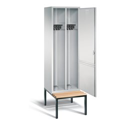 C+P Schwarz-Weiss-Spind Evolo, H2090xB610xT500mm, Front Lichtgrau, Korpus Lichtgrau, Gestell Schwarzgrau (48250-20)