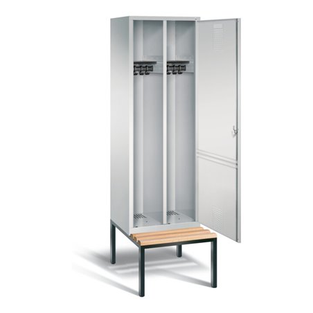 C+P Schwarz-Weiss-Spind Evolo, H2090xB610xT500mm, Front Lichtgrau, Korpus Lichtgrau, Gestell Schwarzgrau (48250-20)