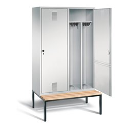 C+P Schwarz-Weiss-Spind Evolo, H2090xB1190xT500mm, Front Lichtgrau, Korpus Lichtgrau, Gestell Schwarzgrau (48250-40)