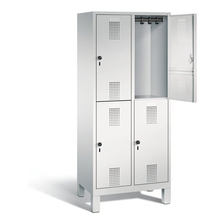 C+P Spind doppelstöckig Evolo, H1850xB810xT500mm, Front Lichtgrau, Korpus Lichtgrau (48310-22)
