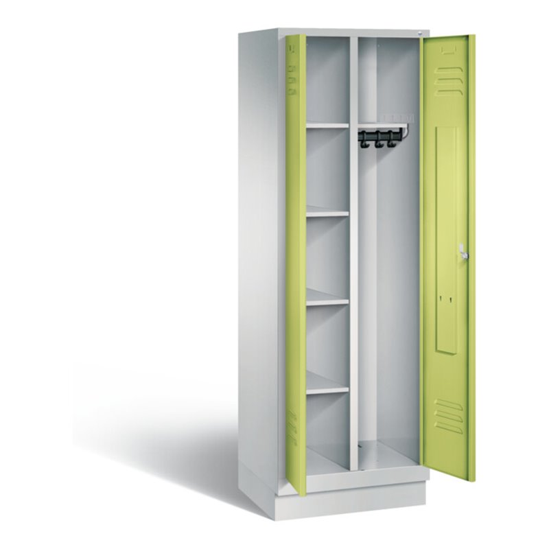 C+P Putzmittel-Spind Classic, H1800xB610xT500mm, Front Viridingrün, Korpus Lichtgrau (8160-20)