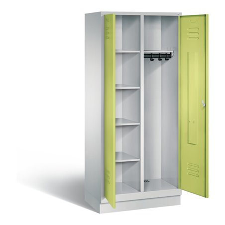 C+P Putzmittel-Spind Classic, H1800xB810xT500mm, Front Viridingrün, Korpus Lichtgrau (8160-22)