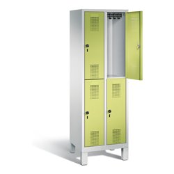 C+P Spind doppelstöckig Evolo, H1850xB610xT500mm, Front Viridingrün, Korpus Lichtgrau (48310-20)