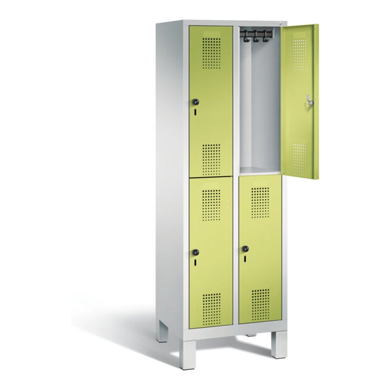 C+P Spind doppelstöckig Evolo, H1850xB610xT500mm, Front Viridingrün, Korpus Lichtgrau (48310-20)