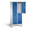C+P Spind doppelstöckig Evolo, H1850xB810xT500mm, Front Enzianblau, Korpus Lichtgrau (48310-22)