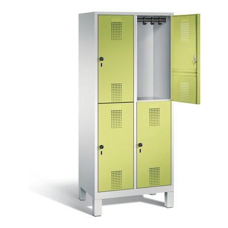 C+P Spind doppelstöckig Evolo, H1850xB810xT500mm, Front Viridingrün, Korpus Lichtgrau (48310-22)