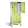 C+P Spind doppelstöckig Evolo, H1850xB810xT500mm, Front Viridingrün, Korpus Lichtgrau (48310-22)