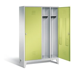 C+P Schwarz-Weiss-Spind Classic, H1850xB1190xT500mm, Front Viridingrün, Korpus Lichtgrau (8210-40)