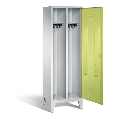 C+P Schwarz-Weiss-Spind Classic, H1850xB610xT500mm, Front Viridingrün, Korpus Lichtgrau (8210-20)