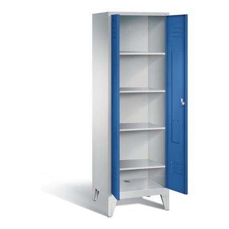 C+P Wäsche-Spind Classic, H1850xB610xT500mm, Front Enzianblau, Korpus Lichtgrau (8212-20B)