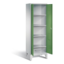C+P Wäsche-Spind Classic, H1850xB610xT500mm, Front Resedagrün, Korpus Lichtgrau (8212-20B)