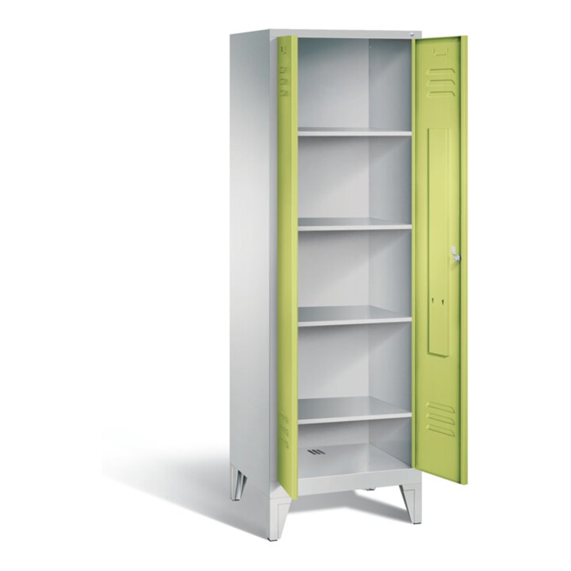 C+P Wäsche-Spind Classic, H1850xB610xT500mm, Front Viridingrün, Korpus Lichtgrau (8212-20B)