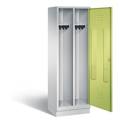 C+P Schwarz-Weiss-Spind Classic, H1800xB610xT500mm, Front Viridingrün, Korpus Lichtgrau (8220-20)