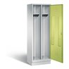 C+P Schwarz-Weiss-Spind Classic, H1800xB610xT500mm, Front Viridingrün, Korpus Lichtgrau (8220-20)