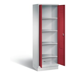 C+P Wäsche-Spind Classic, H1800xB610xT500mm, Front Rubinrot, Korpus Lichtgrau (8222-20B)