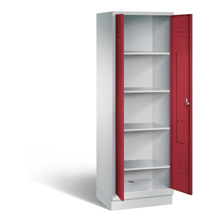 C+P Wäsche-Spind Classic, H1800xB610xT500mm, Front Rubinrot, Korpus Lichtgrau (8222-20B)